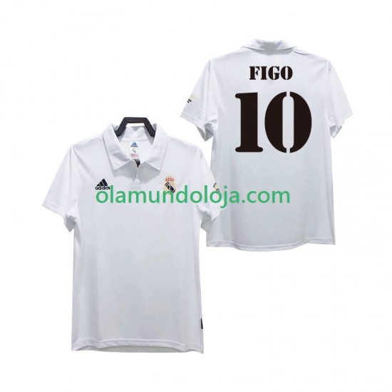 Camisola Real Madrid FIGO 10 2003 Retro Homem Equipamento Primeiro 2002 Manga Curta